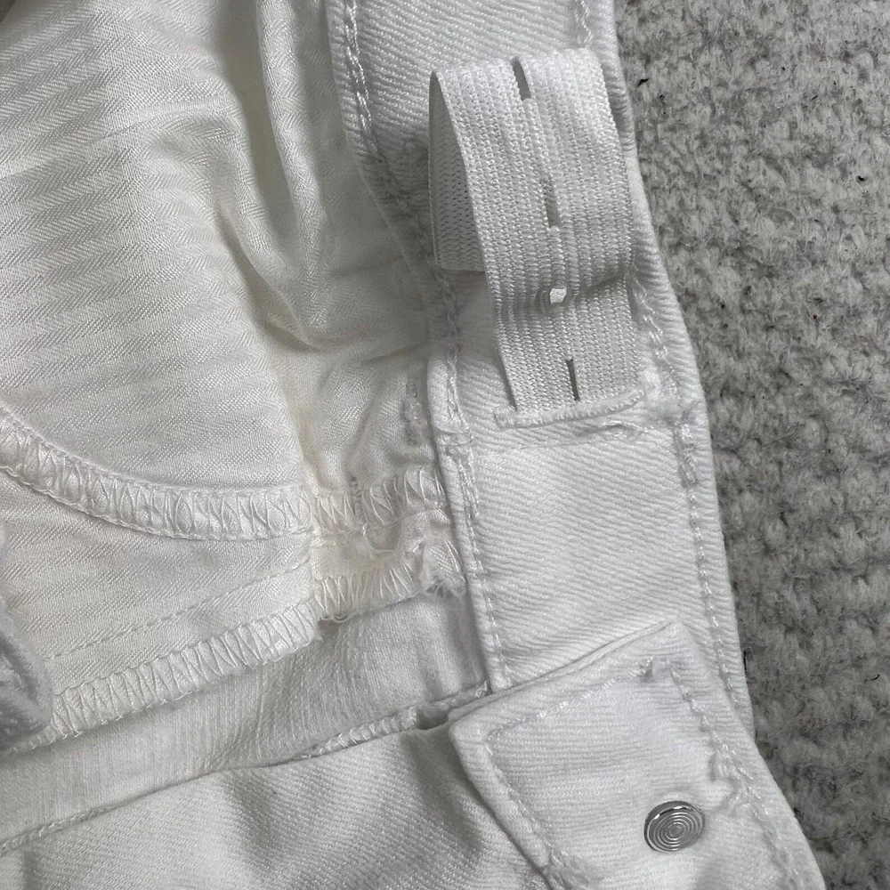 Abercrombie Kids Jeans Girls 17/18 Short High‎ Rise Flare Stretch Denim White